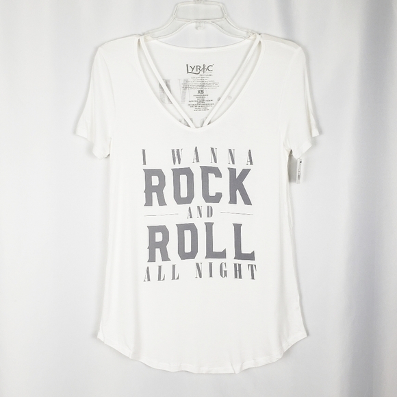 LYRIC KISS Rock and Roll All Nite graphic tee - Picture 1 of 4